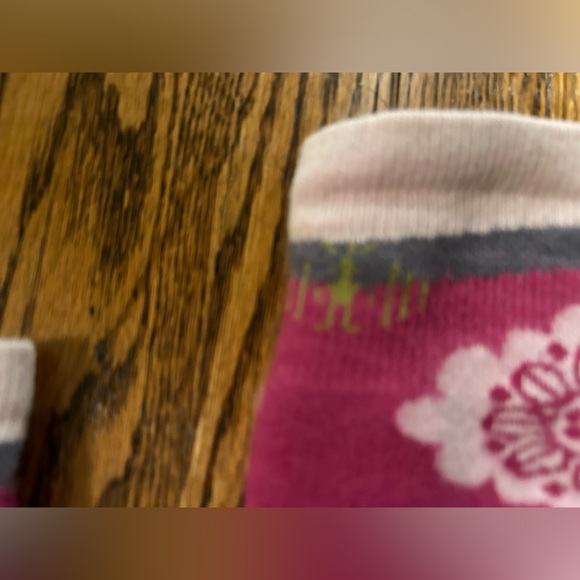 Pink flower smartwool socks size xs kids - Picture 3 of 3